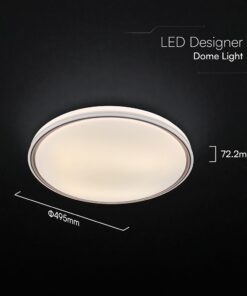 V-TAC 24203 LED Πλαφονίερα Οροφής Στρογγυλή Φ500 30W/60W 6000lm Dimmable CCT με Τηλεχειριστήριο Λευκή με Καφέ Στεφάνι