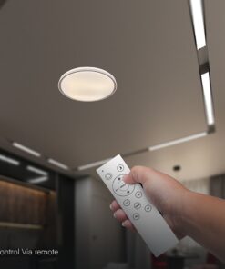 V-TAC 24203 LED Πλαφονίερα Οροφής Στρογγυλή Φ500 30W/60W 6000lm Dimmable CCT με Τηλεχειριστήριο Λευκή με Καφέ Στεφάνι