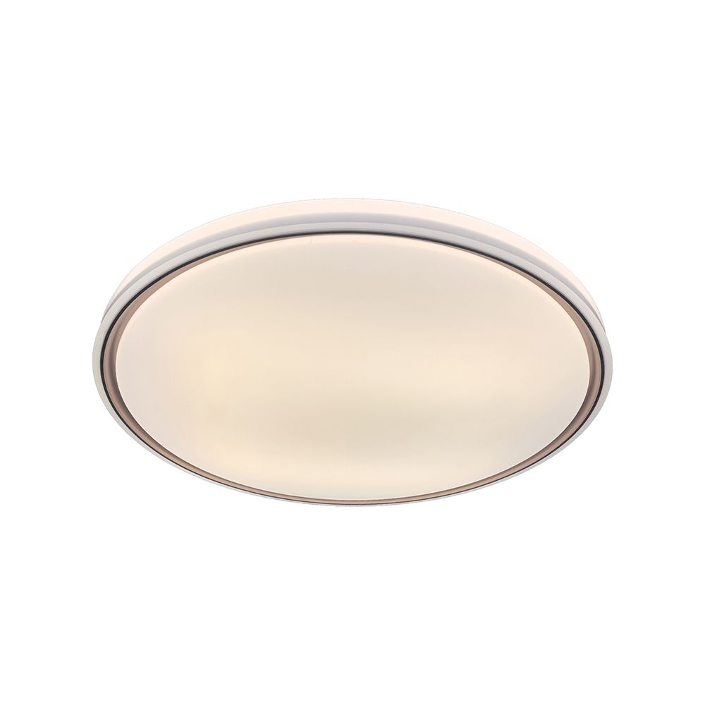 V-TAC 24203 LED Πλαφονίερα Οροφής Στρογγυλή Φ500 30W/60W 6000lm Dimmable CCT με Τηλεχειριστήριο Λευκή με Καφέ Στεφάνι