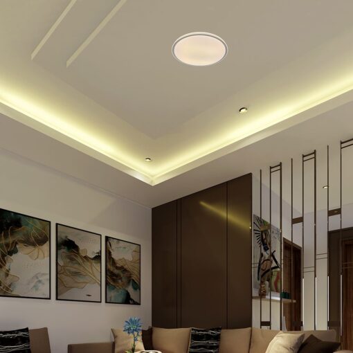 V-TAC 24204 LED Πλαφονίερα Οροφής Στρογγυλή Φ500 30W/60W 6000lm Dimmable CCT με Τηλεχειριστήριο Γκρι