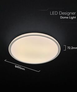 V-TAC 24204 LED Πλαφονίερα Οροφής Στρογγυλή Φ500 30W/60W 6000lm Dimmable CCT με Τηλεχειριστήριο Γκρι