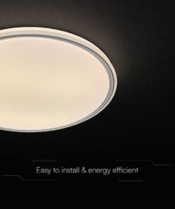 V-TAC 24204 LED Πλαφονίερα Οροφής Στρογγυλή Φ500 30W/60W 6000lm Dimmable CCT με Τηλεχειριστήριο Γκρι