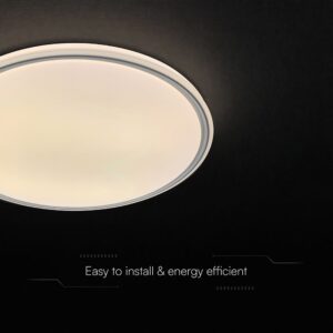 V-TAC 24204 LED Πλαφονίερα Οροφής Στρογγυλή Φ500 30W/60W 6000lm Dimmable CCT με Τηλεχειριστήριο Γκρι