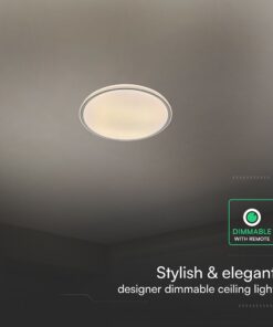 V-TAC 24204 LED Πλαφονίερα Οροφής Στρογγυλή Φ500 30W/60W 6000lm Dimmable CCT με Τηλεχειριστήριο Γκρι