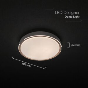 V-TAC 24205 LED Πλαφονίερα Οροφής Στρογγυλή Φ500 30W/60W 6000lm Dimmable CCT με Τηλεχειριστήριο σε Απόχρωση Σκούρου Ξύλου