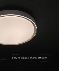 V-TAC 24205 LED Πλαφονίερα Οροφής Στρογγυλή Φ500 30W/60W 6000lm Dimmable CCT με Τηλεχειριστήριο σε Απόχρωση Σκούρου Ξύλου