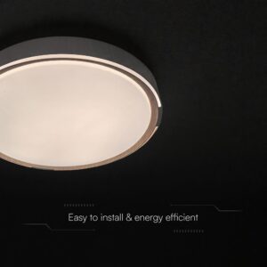 V-TAC 24205 LED Πλαφονίερα Οροφής Στρογγυλή Φ500 30W/60W 6000lm Dimmable CCT με Τηλεχειριστήριο σε Απόχρωση Σκούρου Ξύλου