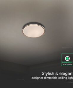 V-TAC 24205 LED Πλαφονίερα Οροφής Στρογγυλή Φ500 30W/60W 6000lm Dimmable CCT με Τηλεχειριστήριο σε Απόχρωση Σκούρου Ξύλου