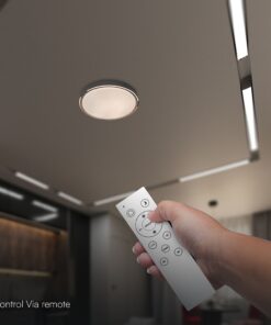 V-TAC 24205 LED Πλαφονίερα Οροφής Στρογγυλή Φ500 30W/60W 6000lm Dimmable CCT με Τηλεχειριστήριο σε Απόχρωση Σκούρου Ξύλου