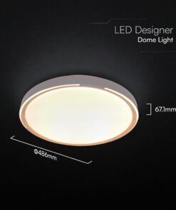 V-TAC 24206 LED Πλαφονίερα Οροφής Στρογγυλή Φ500 30W/60W 6000lm Dimmable CCT με Τηλεχειριστήριο σε Απόχρωση Ξύλου
