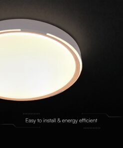 V-TAC 24206 LED Πλαφονίερα Οροφής Στρογγυλή Φ500 30W/60W 6000lm Dimmable CCT με Τηλεχειριστήριο σε Απόχρωση Ξύλου
