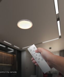 V-TAC 24206 LED Πλαφονίερα Οροφής Στρογγυλή Φ500 30W/60W 6000lm Dimmable CCT με Τηλεχειριστήριο σε Απόχρωση Ξύλου