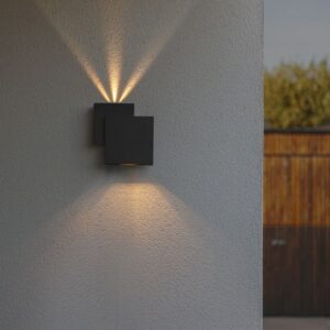 RIALTO Wall Up & Down Matt Black 3000K (Warm White) Architectural Modern Directed Light Lutec – 1-T5287901012