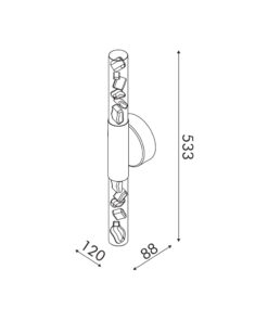 OASIS-ΦΩΤΙΣΤΙΚΟ ΕΠΙΤΟΙΧΟ ΧΑΛΚΙΝΟ ΑΛΟΥΜΙΝΙΟΥ LED COB 13W CCT 650LM IP20 120X88X533MM ACA – CN2W13PBRCCT