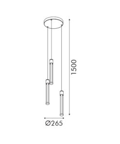 CANDELERA-ΦΩΤΙΣΤΙΚΟ ΚΡΕΜΑΣΤΟ ΤΡΙΦΩΤΟ ΧΡΥΣΟ ΑΛΟΥΜΙΝΙΟΥ LED SMD 21W CCT 1470LM IP20 265X1500MM ACA – CN3P21GCCT