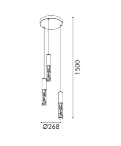OASIS-ΦΩΤΙΣΤΙΚΟ ΚΡΕΜΑΣΤΟ ΤΡΙΦΩΤΟ ΑΜΜΩΔΕΣ ΛΕΥΚΟ ΑΛΟΥΜΙΝΙΟΥ LED COB 22W CCT 1100LM IP20 268X268X1500MM ACA – CN3P22PGWCCT