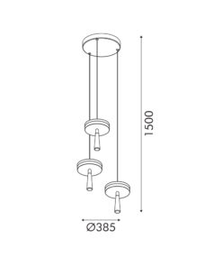 ASIAN-ΦΩΤΙΣΤΙΚΟ ΚΡΕΜΑΣΤΟ ΤΡΙΦΩΤΟ ΑΜΜΩΔΕΣ ΜΑΥΡΟ ΑΛΟΥΜΙΝΙΟΥ LED SMD 32W CCT 2080LM IP20 Φ385X1500MM ACA – CN3P32WBKCCT