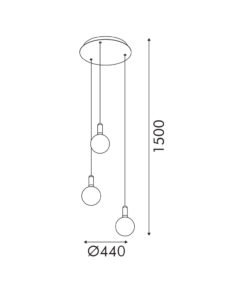 MARBELLA-ΦΩΤΙΣΤΙΚΟ ΚΡΕΜΑΣΤΟ ΤΡΙΦΩΤΟ ΑΜΜΩΔΕΣ ΜΑΥΡΟ ΑΛΟΥΜΙΝΙΟΥ LED SMD 33W CCT 2145LM 440X440X1500MM ACA – CN3PMBKCCT