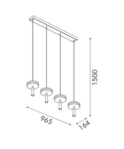 ASIAN-ΦΩΤΙΣΤΙΚΟ ΚΡΕΜΑΣΤΟ 4ΦΩΤΟ ΑΜΜΩΔΕΣ ΜΑΥΡΟ ΑΛΟΥΜΙΝΙΟΥ LED SMD 42W CCT 2730LM IP20 965X164X1500MM ACA – CN4P42WBKCCT