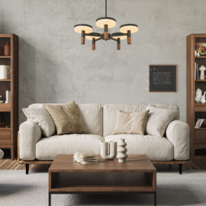 ASIAN-ΦΩΤΙΣΤΙΚΟ ΚΡΕΜΑΣΤΟ 5ΑΦΩΤΟ ΑΜΜΩΔΕΣ ΜΑΥΡΟ ΑΛΟΥΜΙΝΙΟΥ LED SMD 52W CCT 3380LM IP20 600X330-1230MM ACA – CN5P52WBKCCT