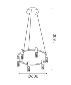OASIS-ΦΩΤΙΣΤΙΚΟ ΚΡΕΜΑΣΤΟ ΕΞΑΦΩΤΟ ΑΜΜΩΔΕΣ ΛΕΥΚΟ ΑΛΟΥΜΙΝΙΟΥ LED COB 43W CCT 2150LM IP20 606X606X1500MM ACA – CN6P43PGWCCT