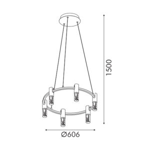 OASIS-ΦΩΤΙΣΤΙΚΟ ΚΡΕΜΑΣΤΟ ΕΞΑΦΩΤΟ ΑΜΜΩΔΕΣ ΛΕΥΚΟ ΑΛΟΥΜΙΝΙΟΥ LED COB 43W CCT 2150LM IP20 606X606X1500MM ACA – CN6P43PGWCCT