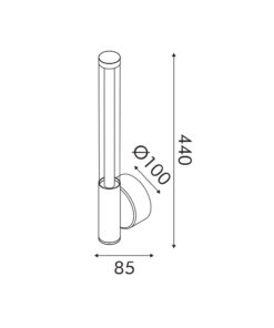 CANDELERA-ΦΩΤΙΣΤΙΚΟ ΕΠΙΤΟΙΧΟ ΑΜΜΩΔΕΣ ΜΑΥΡΟ ΑΛΟΥΜΙΝΙΟΥ LED SMD 7W CCT 490LM IP20 100X85X440MM ACA – CNDW7BKCCT