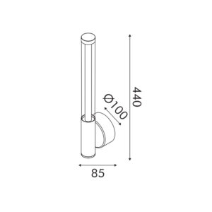 CANDELERA-ΦΩΤΙΣΤΙΚΟ ΕΠΙΤΟΙΧΟ ΑΜΜΩΔΕΣ ΜΑΥΡΟ ΑΛΟΥΜΙΝΙΟΥ LED SMD 7W CCT 490LM IP20 100X85X440MM ACA – CNDW7BKCCT