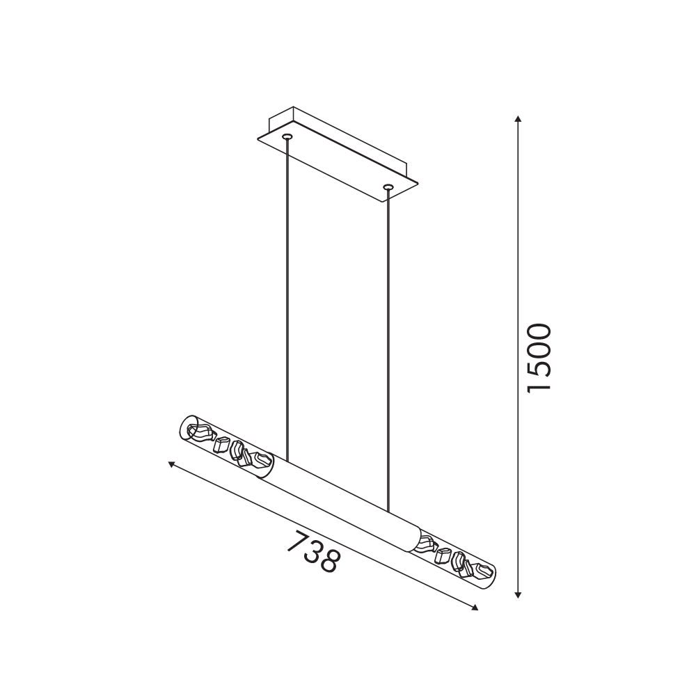OASIS-ΦΩΤΙΣΤΙΚΟ ΚΡΕΜΑΣΤΟ ΑΜΜΩΔΕΣ ΛΕΥΚΟ ΑΛΟΥΜΙΝΙΟΥ LED COB 15W CCT 750LM IP20 738X90X1500MM ACA – CNLP15PGWCCT