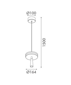 ASIAN-ΦΩΤΙΣΤΙΚΟ ΚΡΕΜΑΣΤΟ ΧΡΥΣΟ ΑΛΟΥΜΙΝΙΟΥ LED SMD 11W CCT 715LM IP20 Φ164X1500MM ACA – CNP11WGCCT