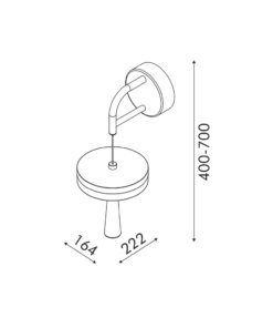 ASIAN-ΦΩΤΙΣΤΙΚΟ ΕΠΙΤΟΙΧΟ ΑΜΜΩΔΕΣ ΜΑΥΡΟ ΑΛΟΥΜΙΝΙΟΥ LED COB 11W SMD 715LM IP20 164X222X400-700MM ACA – CNW11WBKCCT