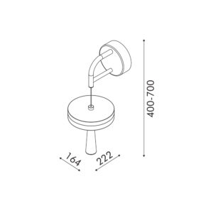 ASIAN-ΦΩΤΙΣΤΙΚΟ ΕΠΙΤΟΙΧΟ ΧΡΥΣΟ ΑΛΟΥΜΙΝΙΟΥ LED SMD 11W CCT 715LM IP20 164X222X400-700MM ACA – CNW11WGCCT