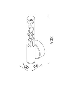 OASIS-ΦΩΤΙΣΤΙΚΟ ΕΠΙΤΟΙΧΟ ΟΡΕΙΧΑΛΚΙΝΟ ΑΛΟΥΜΙΝΙΟΥ LED COB 7W CCT 350LM IP20 100X88X306MM ACA – CNW7PGCCT