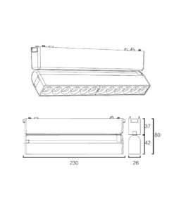 Sun Light ΦΩΤΙΣΤΙΚΑ-ΓΡΑΜΜΙΚΑ-ΜΑΓΝΗΤΙΚΗΣ ΡΑΓΑΣ-48V-ΜΑΥΡΟ ΧΡΩΜΑ-ARION-12GR-W