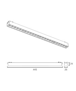Sun Light ΦΩΤΙΣΤΙΚΑ-ΓΡΑΜΜΙΚΑ-ΜΑΓΝΗΤΙΚΗΣ ΡΑΓΑΣ-48V-ΜΑΥΡΟ ΧΡΩΜΑ-ARION-24G-W