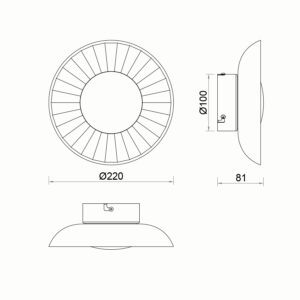 Sun Light IRIDA – Γυάλινο Επιτοίχιο Φωτιστικό – Απλίκα σε Μπλε Χρώμα