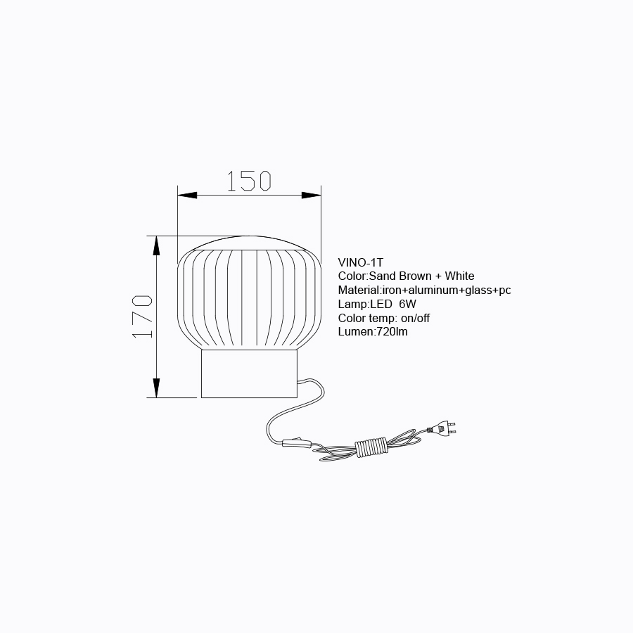 Sun Light ΕΠΙΤΡΑΠΕΖΙΟ ΦΩΤΙΣΤΙΚΟ-ΠΟΡΤΑΤΙΦ-ΚΩΔ. VINO-1T