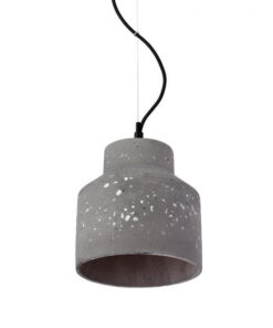 Κρεμαστο Φωτιστικό Καμπάνα 1ΧΕ27 Μαύρο Τσιμέντο με Χαλίκι ACA DECOR V35159BW