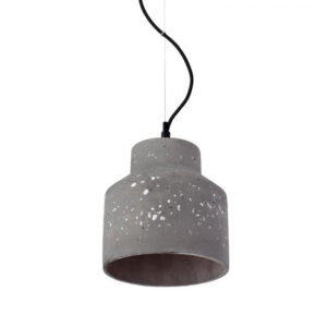 Κρεμαστο Φωτιστικό Καμπάνα 1ΧΕ27 Μαύρο Τσιμέντο με Χαλίκι ACA DECOR V35159BW