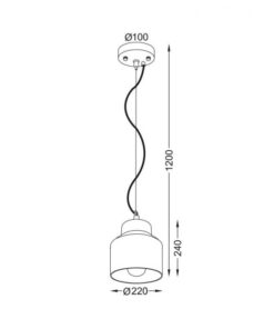 Κρεμαστο Φωτιστικό Καμπάνα 1ΧΕ27 Μαύρο Τσιμέντο με Χαλίκι ACA DECOR V35159BW