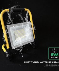LED Προβολέας Εργασίας 50W V-TAC Cree Chip Μαύρος με Κίτρινη Βάση IP65 5000lm Φυσικό 4000K 3m Καλώδιο 6yrs Wty – 242186VT