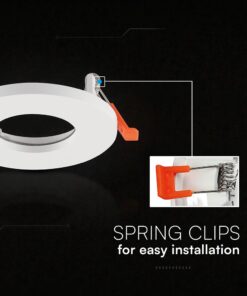 Βάση Σποτ GU10 – MR16 V-TAC Χωνευτή Στρογγυλή IP44 Λευκή Ματ 24221VT