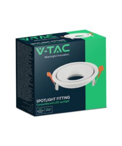 Βάση Σποτ Στρογγυλή Χωνευτή Λευκή GU10 Αλουμινίου V-TAC 24222VT