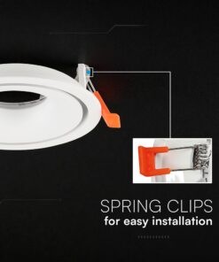 Βάση Σποτ Στρογγυλή Χωνευτή Λευκή GU10 Αλουμινίου V-TAC 24222VT