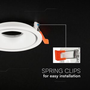 Βάση Σποτ Στρογγυλή Χωνευτή Λευκή GU10 Αλουμινίου V-TAC 24222VT