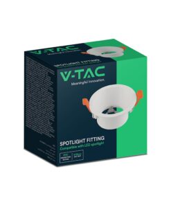 Βάση Σποτ Βαθιά Στρογγυλή Λευκή GU10 Anti Glare Αλουμινίου V-TAC 24223VT