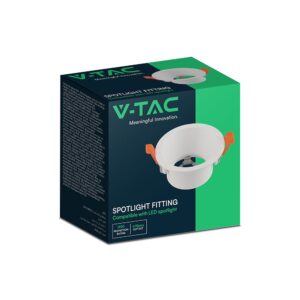 Βάση Σποτ Βαθιά Στρογγυλή Λευκή GU10 Anti Glare Αλουμινίου V-TAC 24223VT