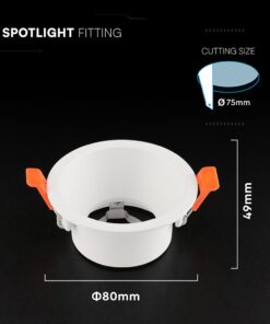 Βάση Σποτ Βαθιά Στρογγυλή Λευκή GU10 Anti Glare Αλουμινίου V-TAC 24223VT