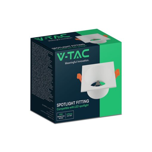GU10 Fitting Aluminum Deep Anti Glare Square White V-TAC 24224VT
