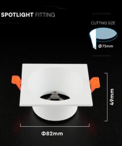 GU10 Fitting Aluminum Deep Anti Glare Square White V-TAC 24224VT